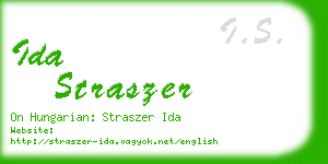 ida straszer business card